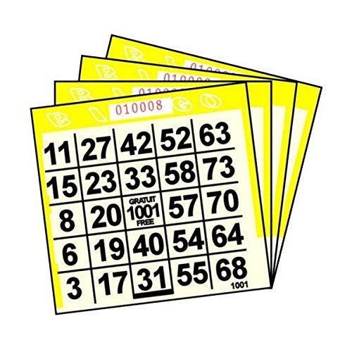 1 ON Yellow Tint Paper Bingo Cards (500 ct) (500 per package)