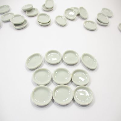 10 Mini White Oval Plate Dish 17x23mm Dollhouse Miniatures Ceramic Supply 12791
