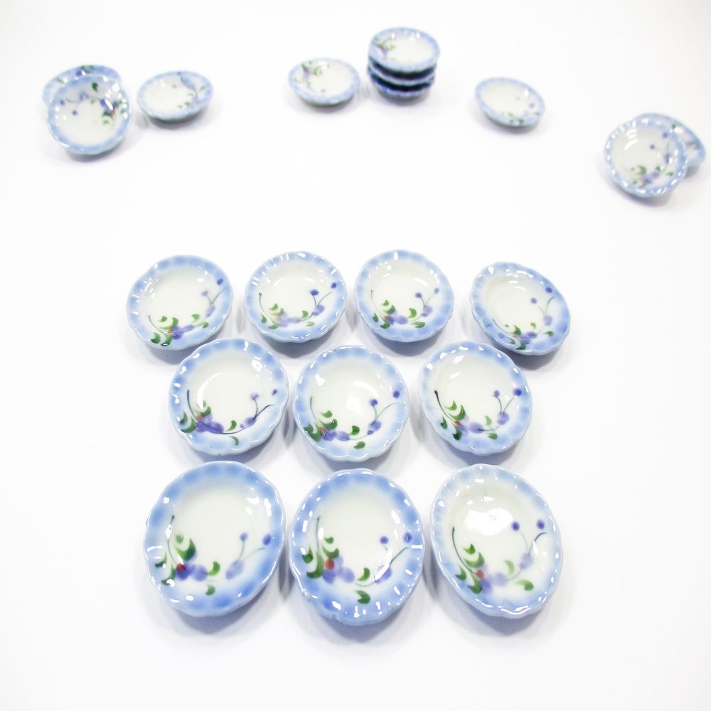 10x25mm Orchid Flower Paint Plate Dish Dollhouse Miniature Ceramic Supply 12808