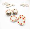 10x25mm Red Heart Paint Plate Dish Dollhouse Miniature Ceramic Supply 12809 view 3