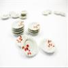 10x25mm Red Paint Plate Dish Dollhouse Miniature Ceramic Kitchenware 12810 view 3