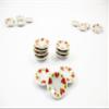 10x15mm Red Heart Paint Round Plate Dish Dollhouse Miniature Ceramic 12814 view 3