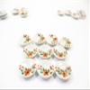 10x15mm Orange Flower Paint Round Plate Dish Dollhouse Miniature Ceramic 12816 view 2