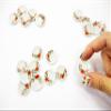 10x20mm Orange Flower Paint Plate Dish Dollhouse Miniature Ceramic 12821 view 4
