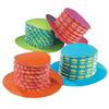 Fun Express Accordion Top Hat Party Hats Set of 12 - Colorful Mad Hatter Tea Party Decorations for Birthday Celebrations | Funny Costume Hats for Kids & Adults Circus Clown Events view 1