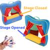 Finger Puppet Theater Stage by Better Line - Set Includes 6 Finger Family Puppets - Portable Plush Finger Puppet Theater is The Best Preschool Kids (Blue) view 2