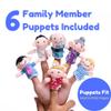 Finger Puppet Theater Stage by Better Line - Set Includes 6 Finger Family Puppets - Portable Plush Finger Puppet Theater is The Best Preschool Kids (Blue) view 3