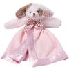 Bearington Baby Wiggles Snuggler - 15" Pink Puppy Lovey Security Blanket with Satin Trim and Plush Dog Design - Soft Lovie for Babies and Baby Security Blankets Gift for Girls and Newborns view 1