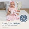 Bearington Baby Wiggles Snuggler - 15" Pink Puppy Lovey Security Blanket with Satin Trim and Plush Dog Design - Soft Lovie for Babies and Baby Security Blankets Gift for Girls and Newborns view 3