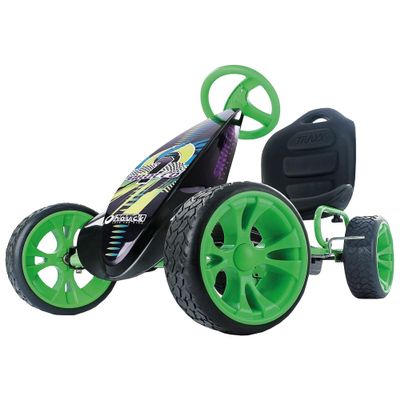 Hauck Sirocco - Racing Go Kart | Pedal Car | Low profile rubber tires | Pedal power auto-clutch free-ride | Adjustable seat - Green
