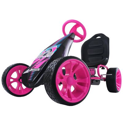 hauck Sirocco Racing Clutch Free Go Kart with Low Profile Rubber Tires, Pink