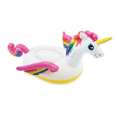 INTEX Enchanted Unicorn Inflatable Pool Float: Animal Pool Toy for Kids 2 Heavy-Duty Handles 88lb Weight Capacity 89" x 68" for Ages 3+