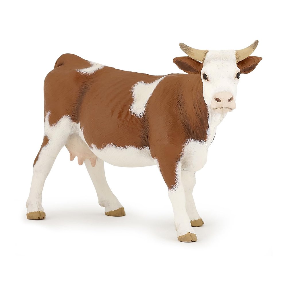 PAPO - Simmental Cow - Realistic Figurine - for Ages 3+ - Farmyard Collection - Hand Painted - Highly Detailed - Durable and Educational - Gift Idea - Collectable - Farm Animal Figurine