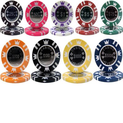 50 Casino Crown Coin Inlay 15gm Poker Chips - Choose