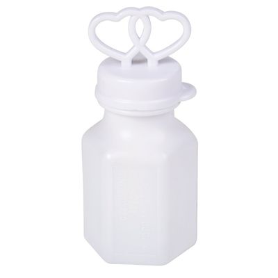 144 White Double Heart Wedding Bubbles Retail Boxed
