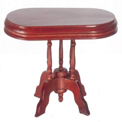 Dollhouse Miniature Mahogany Oval Dining Table