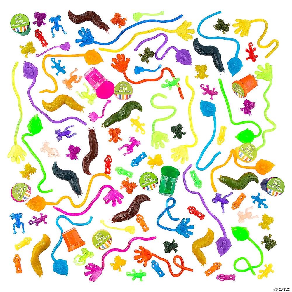 Sticky Toy Bulk Assortment - 100 Pieces - Perfect for Easter, Classroom Rewards and Halloween