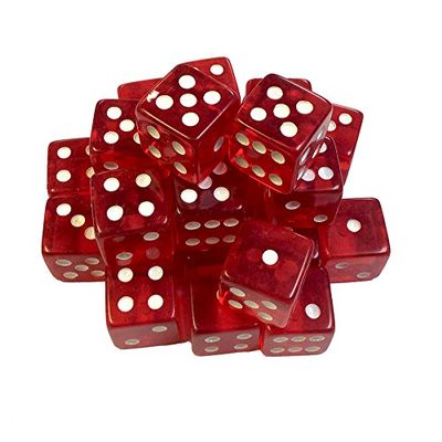 (25) 18mm New Red Dice For Home Gaming Rounded Dice Casino Games