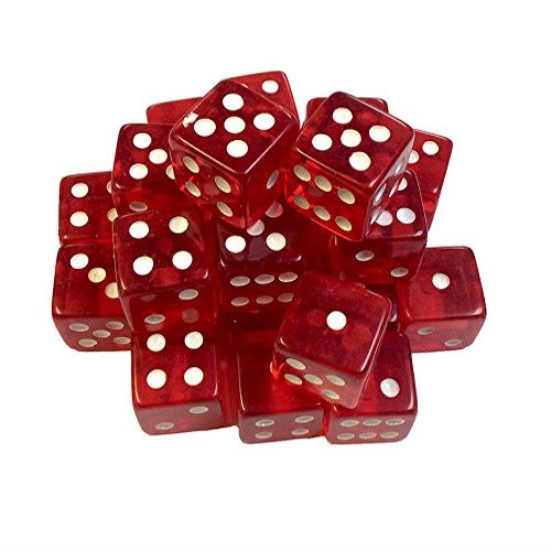 (25) 18mm New Red Dice For Home Gaming Rounded Dice Casino Games