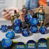 10 Pcs Dungeons & Dragons D12 Dice Set  12 Sided Dice Set for Table Games  Dual Blue-Purple Color with Clearly Visible Numbers, Sturdy Material | Suitable for Pathfinder, RPG and Other Board Games view 4