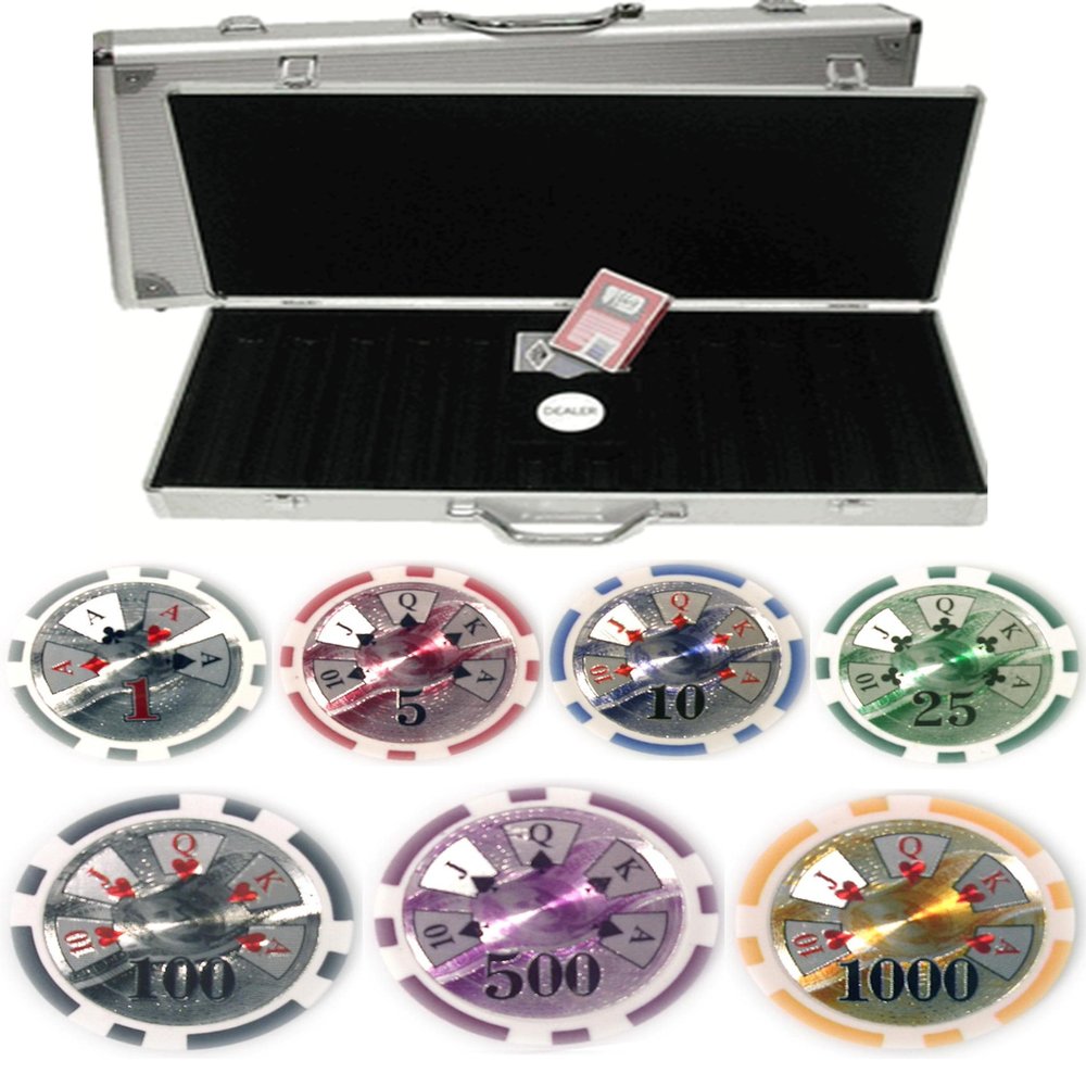 BEN Franklin Laser Clay 14g 500 Chip Poker Set - With Alluminum Case