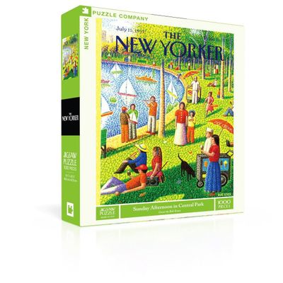 New York Puzzle Company - New Yorker Sunday Afternoon in Central Park - 1000 Piece Jigsaw Puzzle