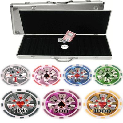 High Roller Laser Clay 14gm 500 Chip Poker Set - With Aluminum Case