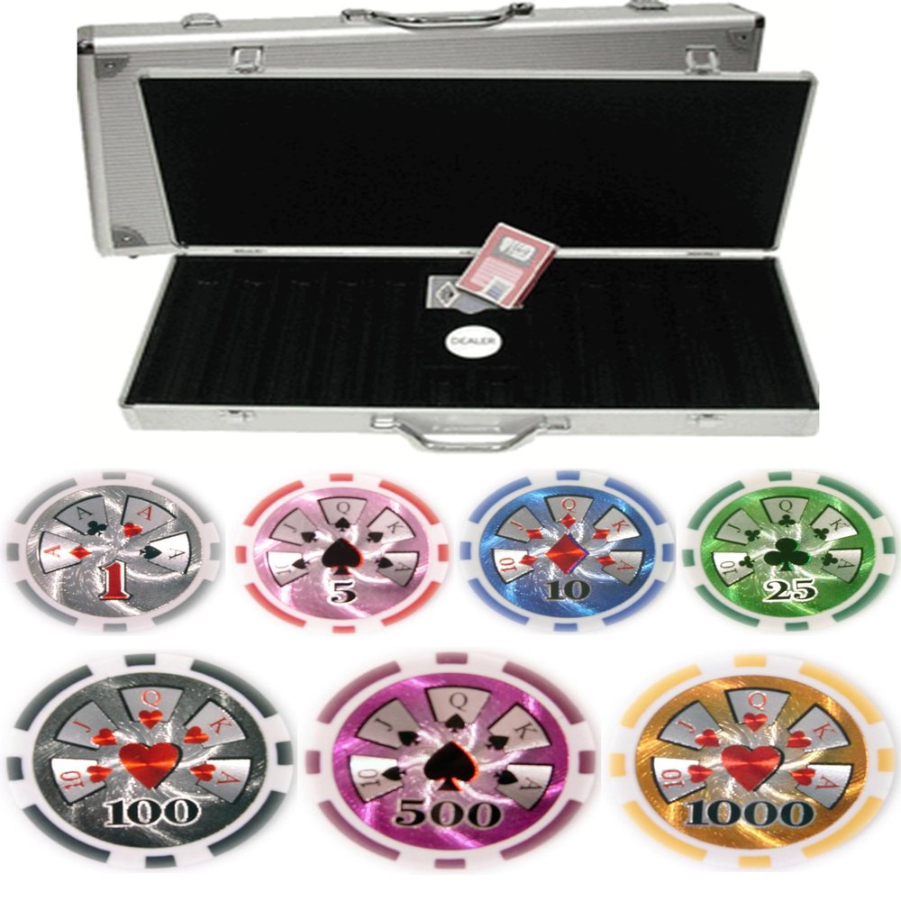 High Roller Laser Clay 14gm 500 Chip Poker Set - With Aluminum Case
