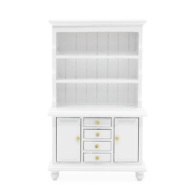 Odoria 1/12 Miniature Cabinet Cupboard Hutch Dollhouse Furniture Accessories, White