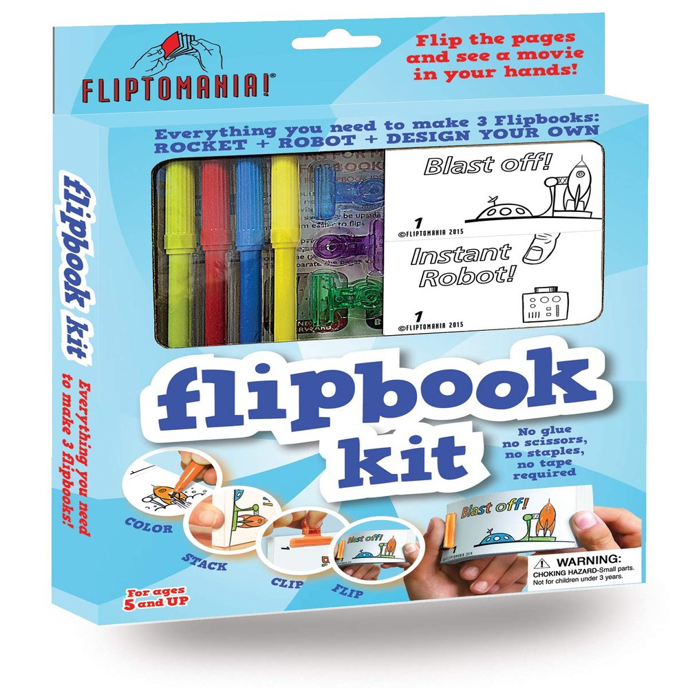 Fliptomania Make-Your-Own Flipbooks Kit: Rocket & Robot