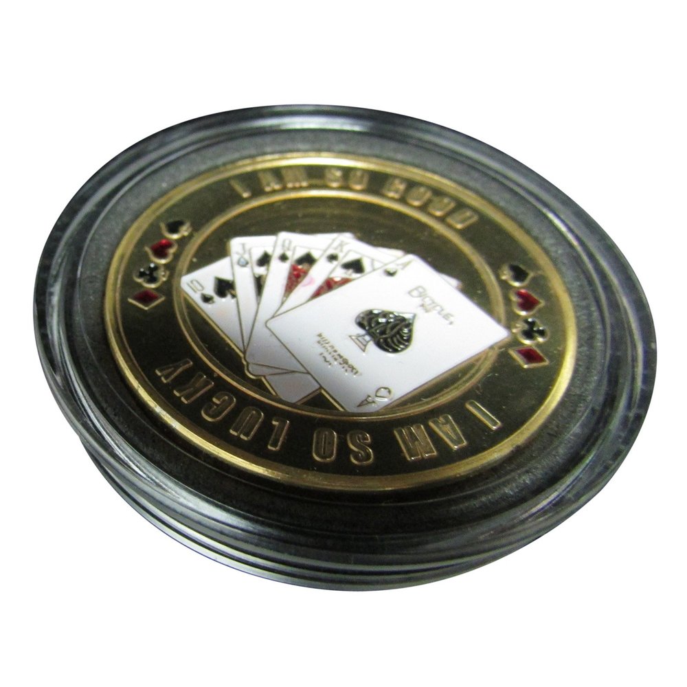 MRC POKER Hand Painted Poker Card Guard Cover Protector - I Am so Lucky