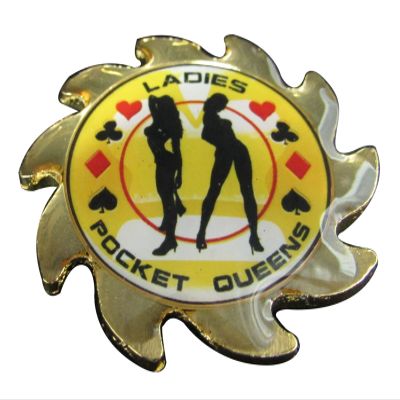 MRC POKER Hand Painted Poker Card Guard Cover Protector Spinner - Ladies Pocket Queens