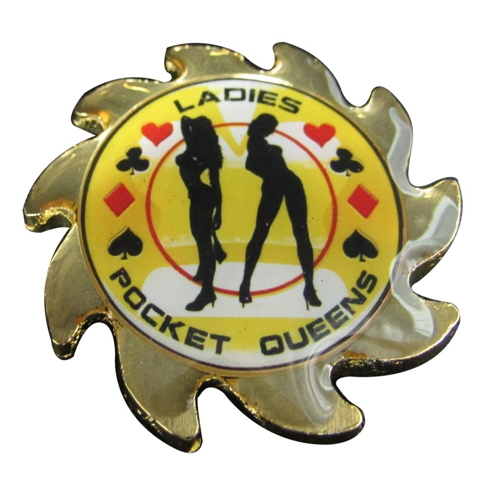 MRC POKER Hand Painted Poker Card Guard Cover Protector Spinner - Ladies Pocket Queens