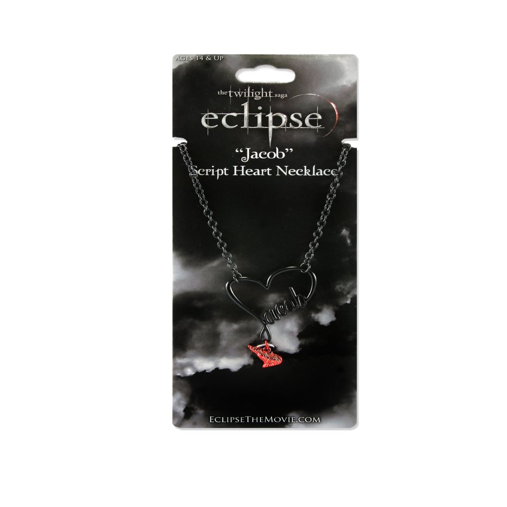 Twilight "Eclipse" Jacob Script Heart Necklace