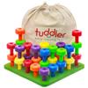Toddler Peg Board Sensory Montessori Fine Motor Skills Educational Toys - 30 Stackable Pegs + Pattern Card + Drawstring Backpack + E-Book view 1