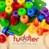 Toddler Peg Board Sensory Montessori Fine Motor Skills Educational Toys - 30 Stackable Pegs + Pattern Card + Drawstring Backpack + E-Book view 3