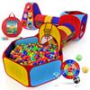 Playz 5pc Kids' Play Tents & Tunnels - Ball Pit for Toddlers, Basketball Hoop, Crawling Tubes, Pop-Up Playhouses, Baby Obstacle Course for Indoor or Outdoor Use view 1