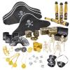 Juvale Pirate Birthday Party Favors Kit - 100-Piece Set, Includes Hats, Patches, Compasses, Coins & Toys - Pirate Accessories for Party Favors view 1