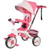 Costzon Tricycle for Toddlers, 6 in 1 Trike w/Parent Handle, Adjustable Canopy, Storage, Safety Harness & Wheel Brakes, Baby Push Tricycle Stroller for Kids Boys Girls Aged 9 Month-5 Years Old, Pink view 1