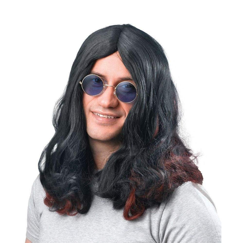 Bristol Novelty BW481 Ozzy Osbourne Streaks Wig, Black/Red, One Size
