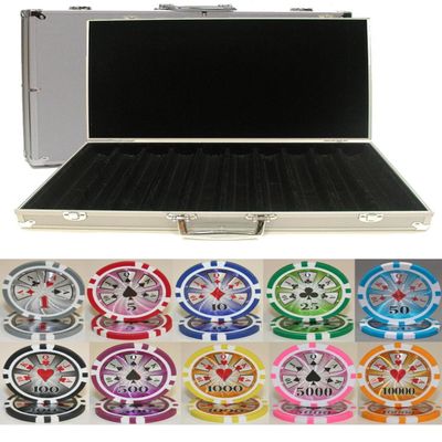 High Roller Laser 1000 Chip 14gm Clay Poker Set with Aluminum Case