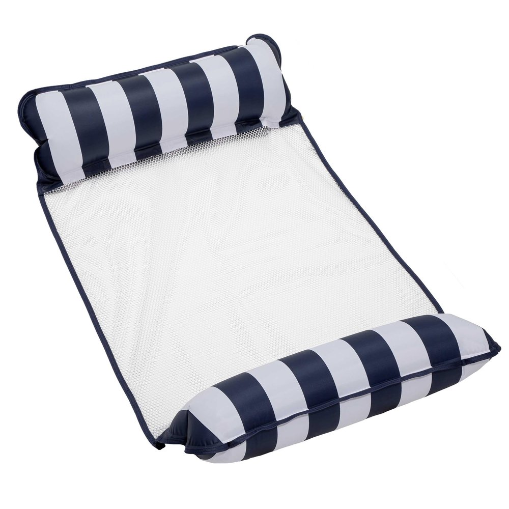 Aqua Original 4-in-1 Monterey Hammock Pool Float & Water Hammock Multi-Purpose, Inflatable Pool Floats for Adults Patented Thick, Non-Stick PVC Material Navy
