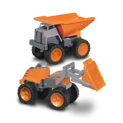 American Plastic Toys APT-77750 Mega Construction Set Dump Truck and Loader