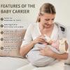 Baby Carrier by Cuby, Natural Cotton Baby Wraps Sling Baby Holder Extra Comfortable for Easy Wearing Carrying for Newborn, Soft and Adjustable Newborn and Toddler Carrier Slings (Light Gray) view 2