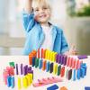 BigOtters Dominos Set for Kids,360 PCS Dominoes Wooden Building Blocks Stacking Educational Racing Toy Games, Party Favor for Boys and Girls, 12 Colors view 2