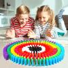 BigOtters Dominos Set for Kids,360 PCS Dominoes Wooden Building Blocks Stacking Educational Racing Toy Games, Party Favor for Boys and Girls, 12 Colors view 4