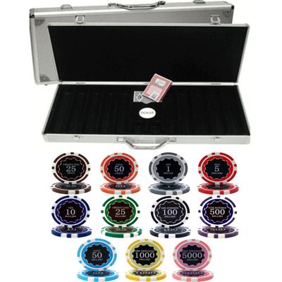 Eclipse 14gm Clay 500 Chip Poker Set with Aluminum Case