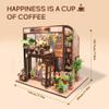 Flever Dollhouse Miniature DIY House Kit Creative Room with Furniture for Romantic Valentine's Gift(Time of Coffee) view 2