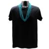 33 inch 07mm Round Metallic Medium Blue/Turquoise Mardi Gras Beads - 6 Dozen (72 Necklaces) view 2