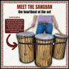 Africa Heartwood Project Ghana Sangban Dunun Drum - "12 X 24" - African Cow Skin Hand Drum, Handcrafted in Africa view 2